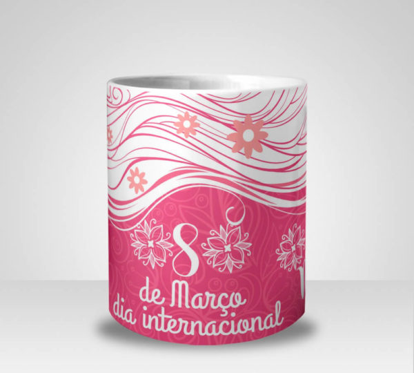 Caneca 8 de Março Dia Internacional da Mulher - Rosa