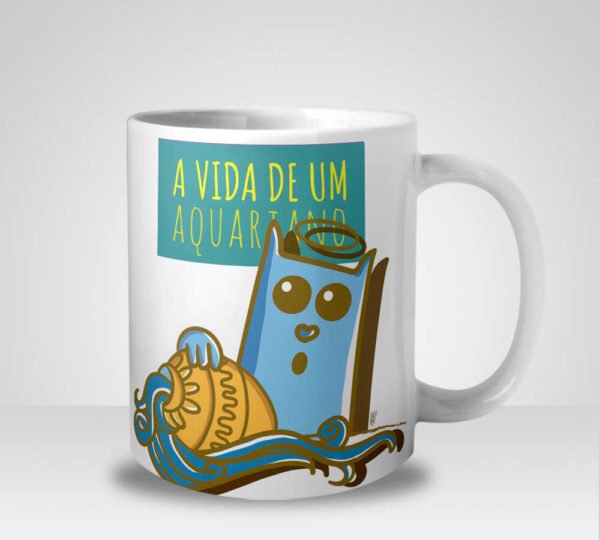 Caneca A Vida de Um Aquariano (Signo de Aquário)