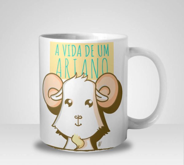 Caneca A Vida de Um Ariano (Signo de Áries)