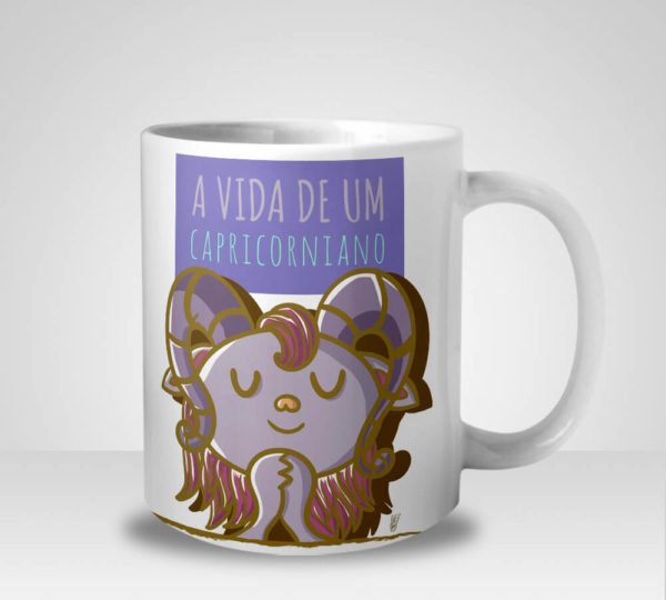 Caneca A Vida de Um Capricorniano (Signo de Capricórnio)