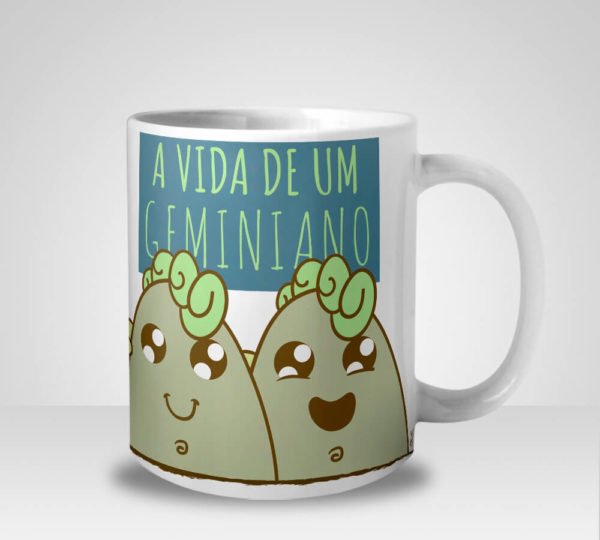 Caneca A Vida de Um Geminiano (Signo de Gêmeos)