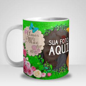 Caneca Amor de Mãe Bambi com Foto