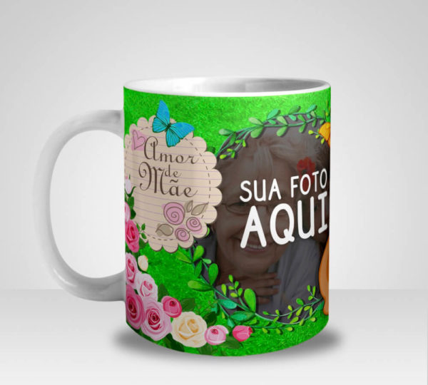 Caneca Amor de Mãe Bambi com Foto