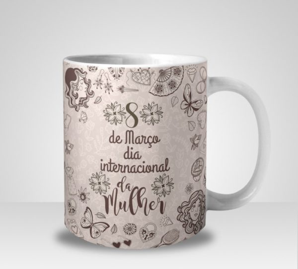 Caneca Dia Internacional da Mulher - Branco