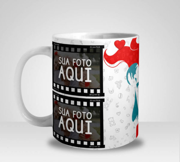 Caneca Eu Amo minha Mãe com Foto