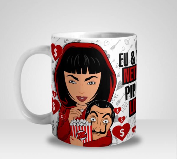 Caneca Eu & Você + Netflix + Pipoca = Love Rio e Tokio