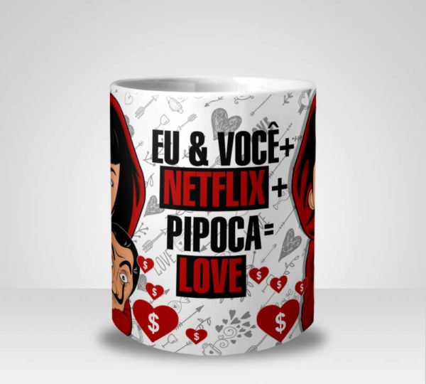 Caneca Eu & Você + Netflix + Pipoca = Love Rio e Tokio