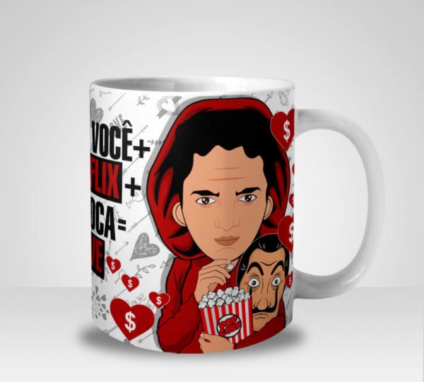 Caneca Eu & Você + Netflix + Pipoca = Love Rio e Tokio