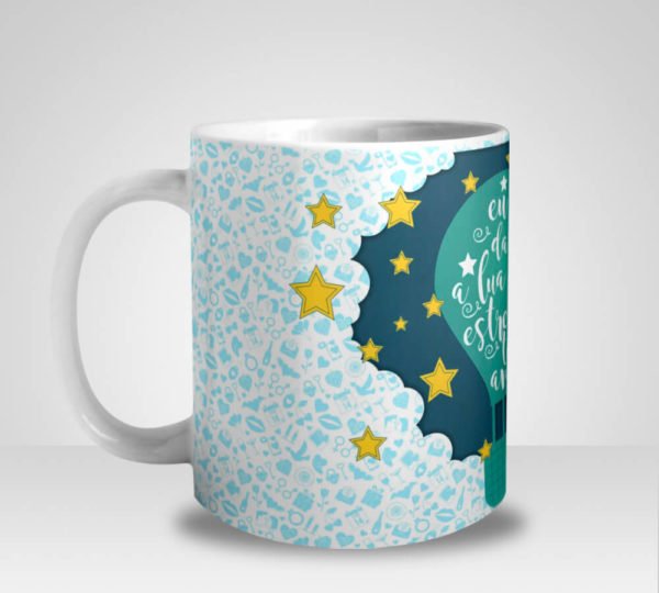 Caneca Eu te Daria a Lua e as Estrelas