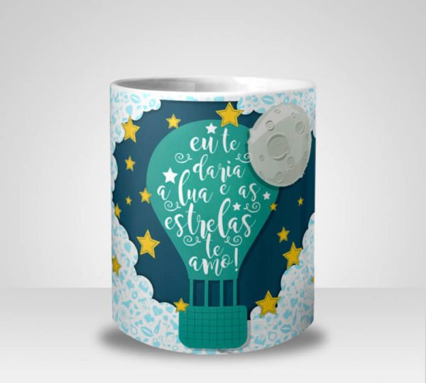 Caneca Eu te Daria a Lua e as Estrelas