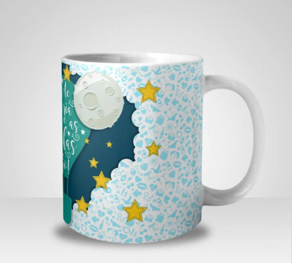 Caneca Eu te Daria a Lua e as Estrelas