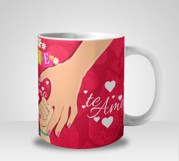 Caneca Mãe Te Amo Te Amo Te Amo - Rosa