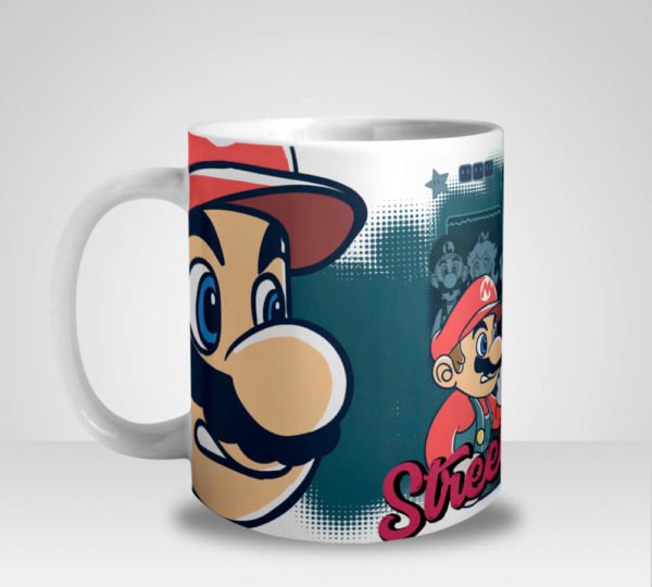 Caneca Mario Bros e Sonic Street Fighters