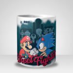 Caneca Mario Bros e Sonic Street Fighters