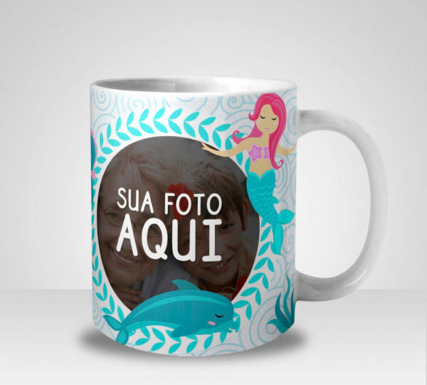 Caneca Minha Mãe é uma Sereia com Foto (Mod.1)