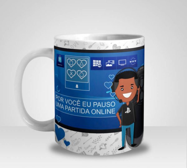 Caneca Por Você eu Pauso uma Partida Online no Playstation (Mod.1)