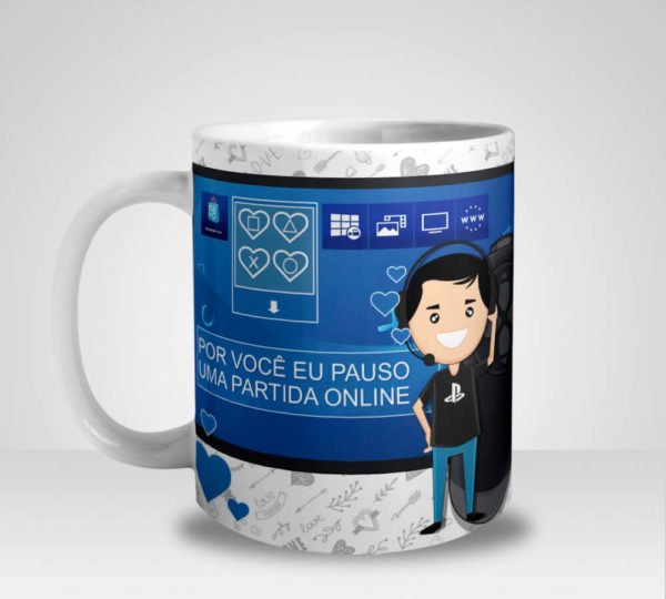 Caneca Por Você eu Pauso uma Partida Online no Playstation (Mod.2)