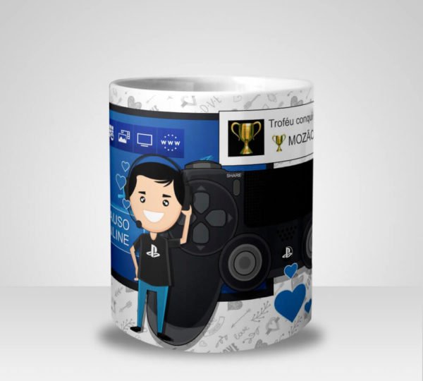 Caneca Por Você eu Pauso uma Partida Online no Playstation (Mod.2)