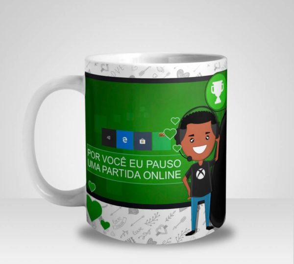 Caneca Por Você eu Pauso uma Partida Online no Xbox (Mod.1)