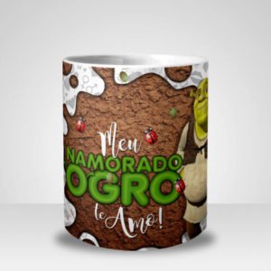 Caneca Shrek Meu Namorado ogro Te Amo