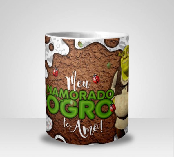 Caneca Shrek Meu Namorado ogro Te Amo