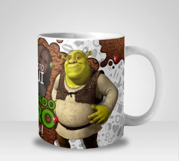 Caneca Shrek Meu Namorado ogro Te Amo com Foto