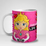 Caneca Super Mario Bros e Princesa Gamers