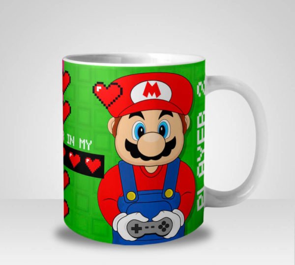 Caneca Super Mario Bros e Princesa Gamers