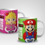 Kit 2 Canecas Mario e Princesa Melhores Namorados Gamers