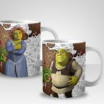 Kit 2 Canecas Shrek e Fiona Namorados Ogros