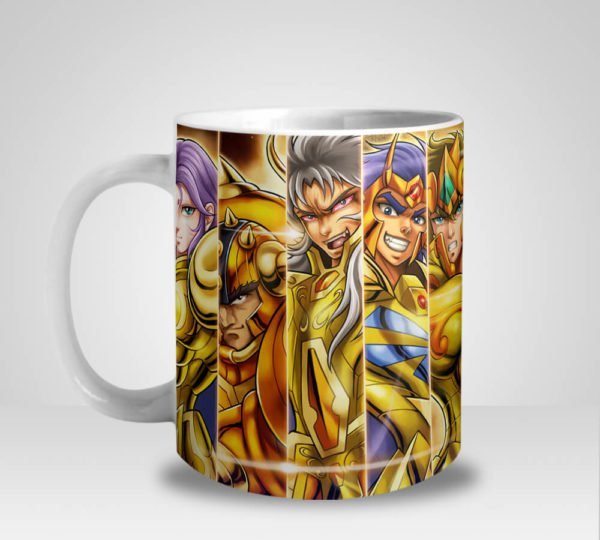 Caneca Os Cavaleiros dos Zodíaco Ouro