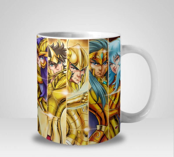 Caneca Os Cavaleiros dos Zodíaco Ouro